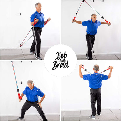 Resistance Bands Set, Stackable up to 125-150 Lbs Workout Bands with Handles, Door Anchor & Ankle Straps - Heavy Duty Exercise Bands for Strength Training, Home Gym Fitness